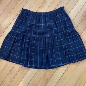 Madewell windowpane ruffle skirt, 00